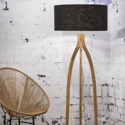 Lampadaire Annapurna Bambou et Lin Noir 159 cm