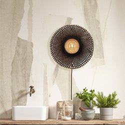 Applique Murale Kalimantan Bambou Noir et Naturel 44 cm