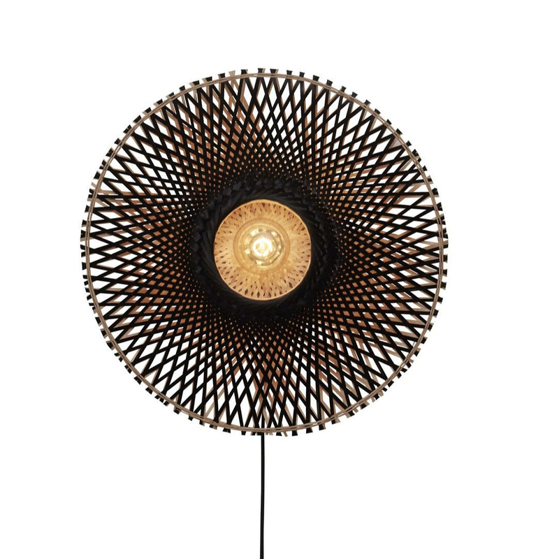 Applique Murale Kalimantan Bambou Noir et Naturel 60 cm