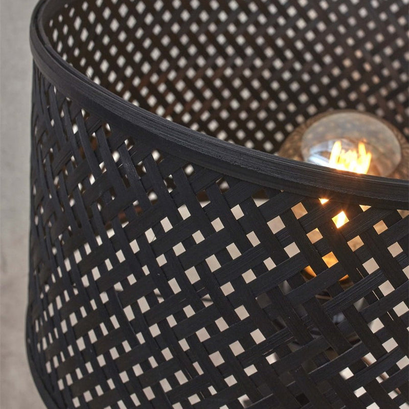 Lampadaire Java 3 Pieds Bambou Noir 150 cm