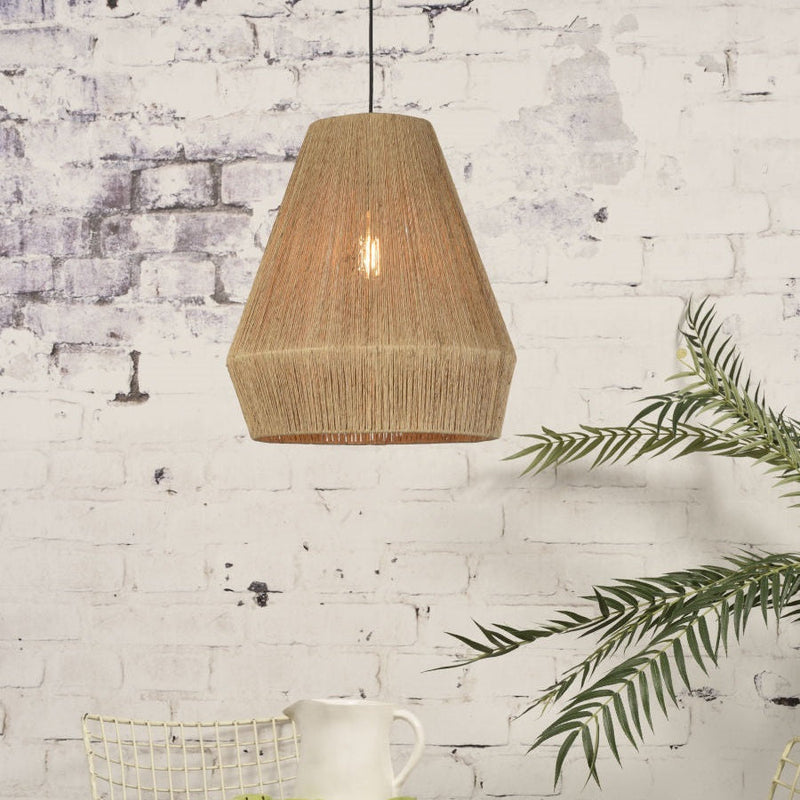 Suspension Iguazu Jute et Fer Naturel Ø40 cm