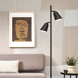 Lampadaire Salamanca 2 Abat-Jours Noir