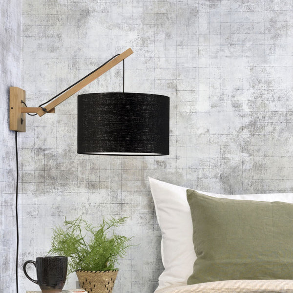 Applique Murale Andes Bambou Naturel et Lin Noir