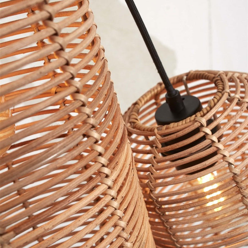 Suspension Tanami Rotin Naturel 3 Tubes 50 cm