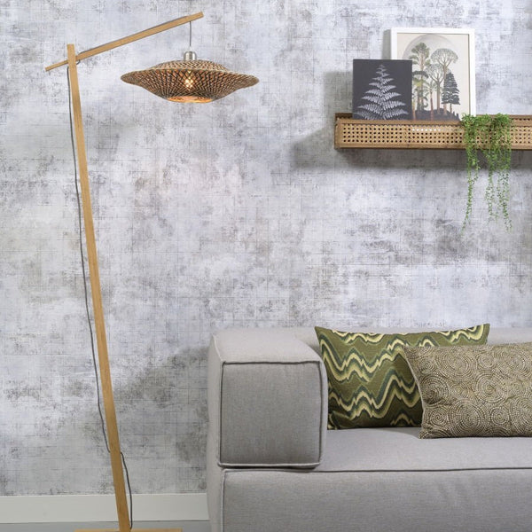 Lampadaire Bali Bambou Naturel et Noir