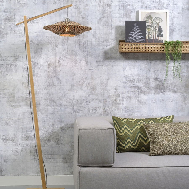 Lampadaire Bali Bambou Naturel et Noir