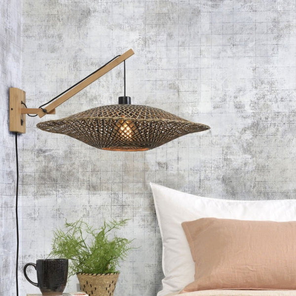 Applique Murale Bali Bambou Naturel et Noir 60 cm