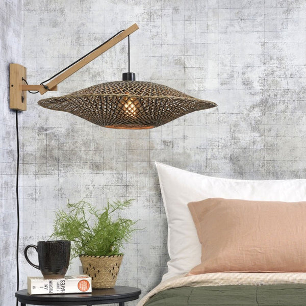 Applique Murale Bali Bambou Naturel et Noir 60 cm