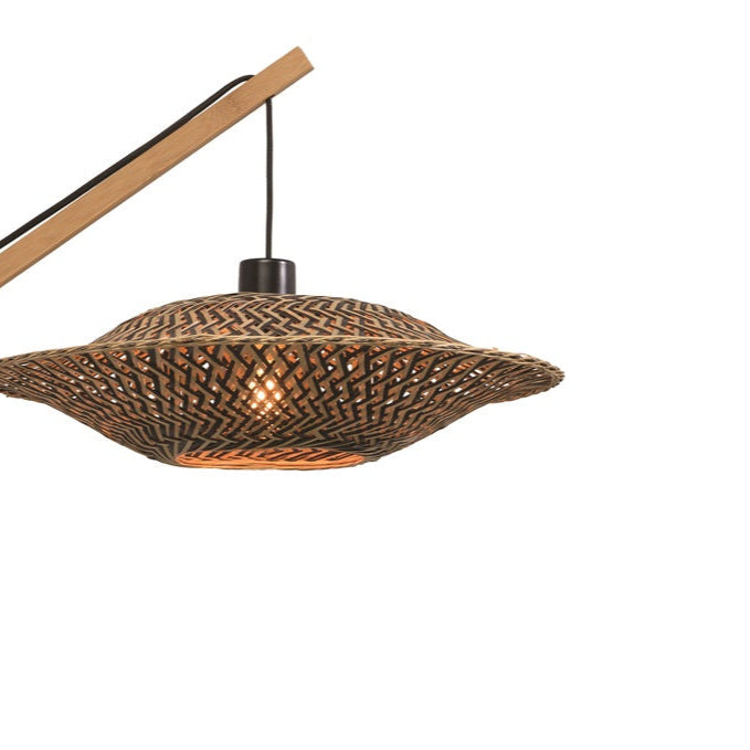 Applique Murale Bali Bambou Naturel et Noir 44 cm