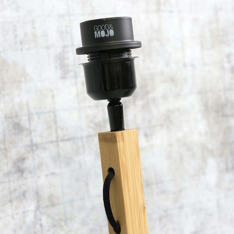 Lampadaire Java Straight Bambou Naturel et Noir 128 cm