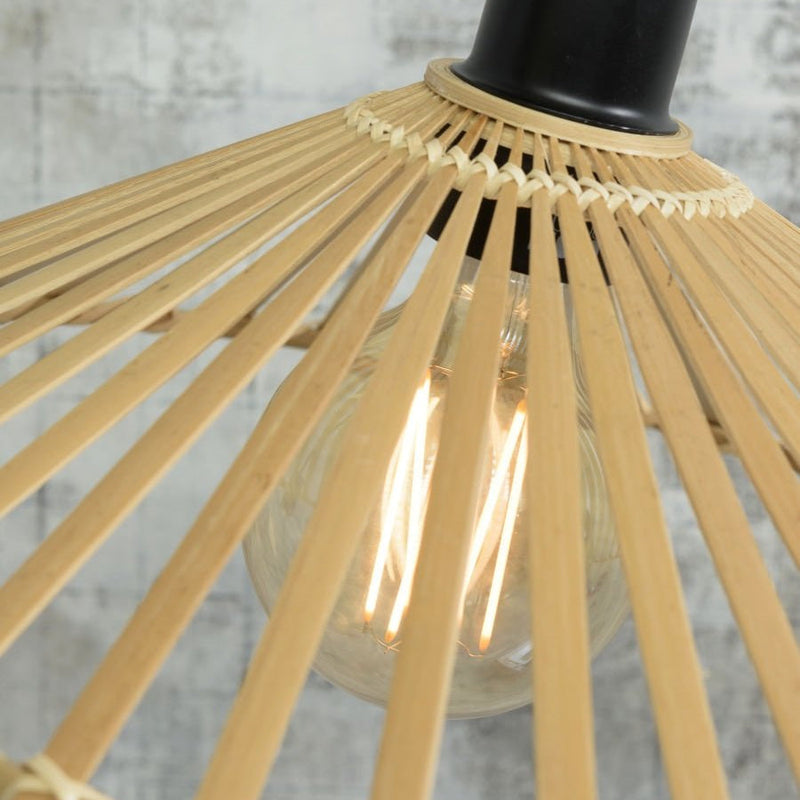 Suspension Bromo Asymétrique Bambou Naturel Ø50 cm