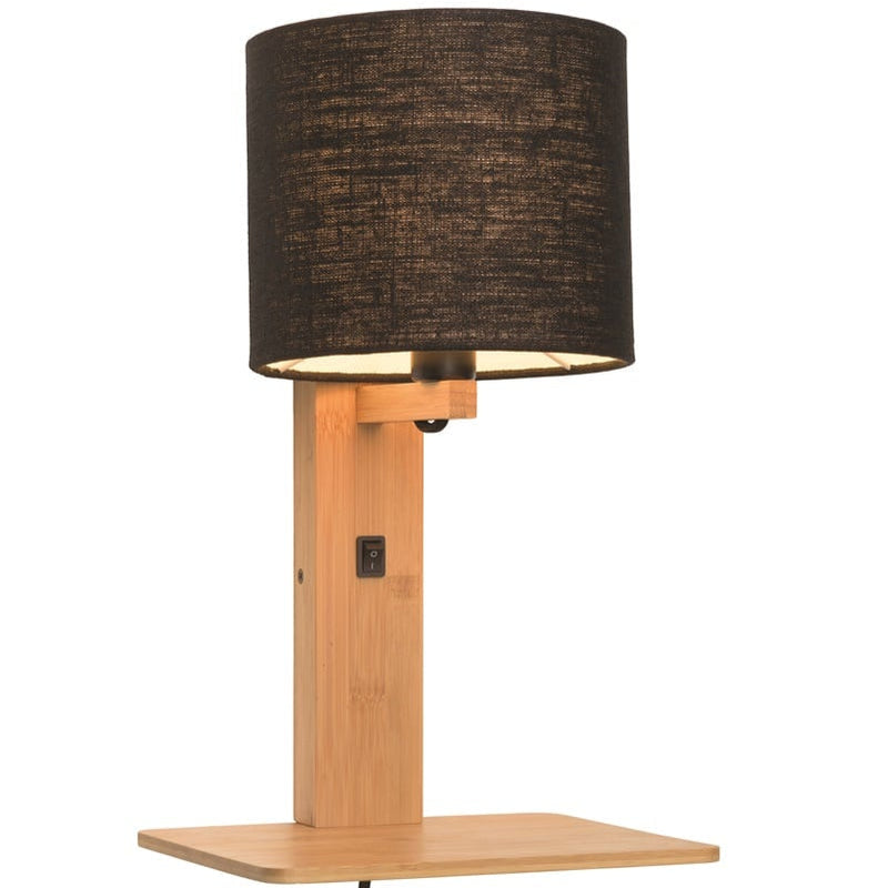 Applique Murale Andes Bambou Naturel et Écolin Noir 36 cm