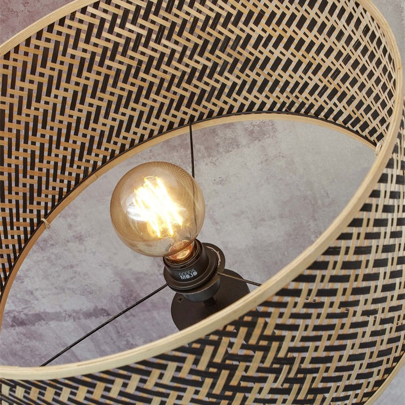Lampadaire Java 3 Pieds Bambou Naturel et Noir 150 cm