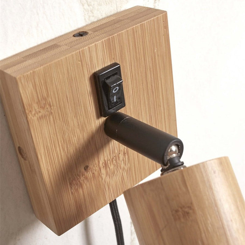 Applique Murale Java Bambou Noir et Naturel 15 cm