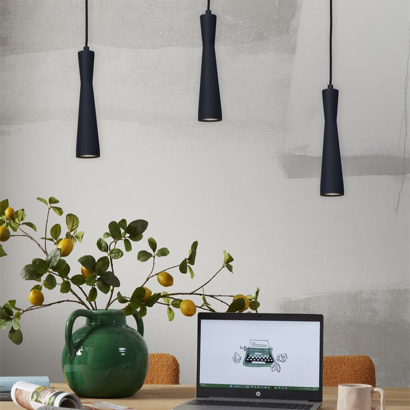 Suspension Cylindrique Bordeaux Noire GU10
