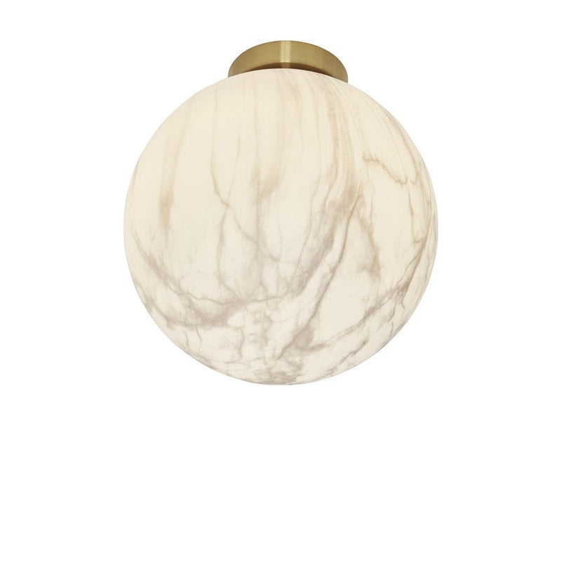 Plafonnier Carrara Globe Marbre Blanc Doré