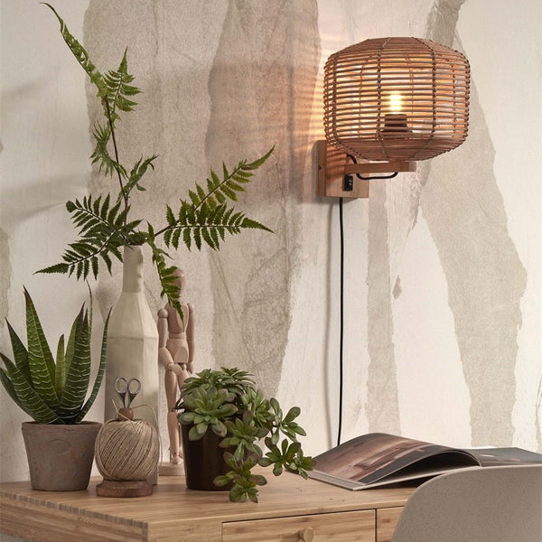 Applique Murale Tanami Rotin Naturel 25 cm