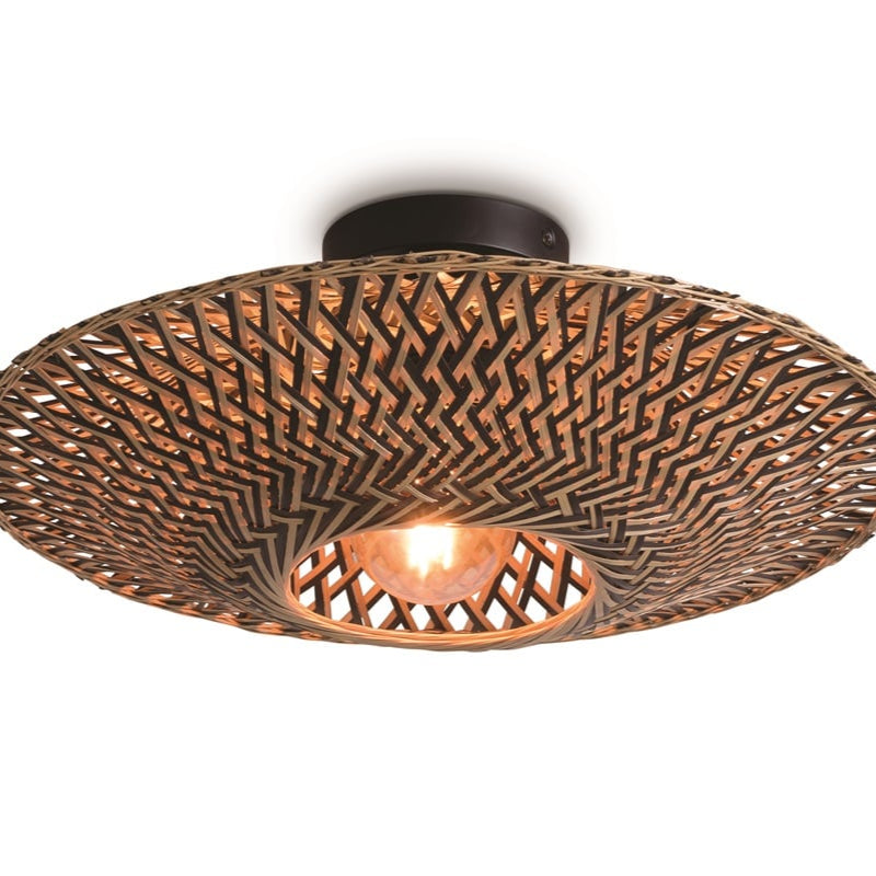 Plafonnier Bali Bambou Noir et Naturel 44 cm