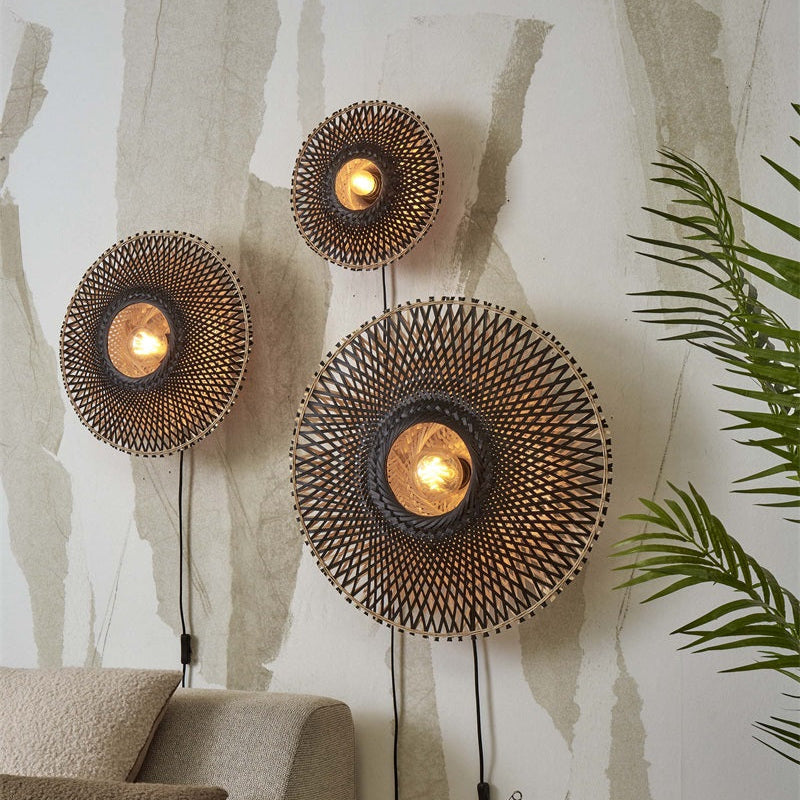 Applique Murale Kalimantan Bambou Noir et Naturel L