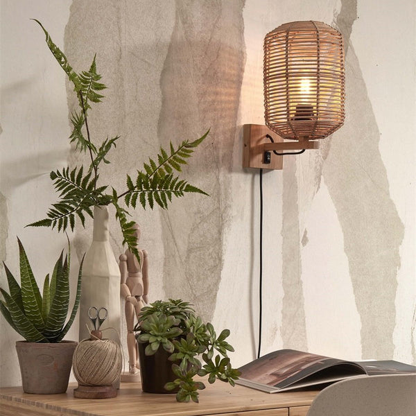 Applique Murale Tanami Rotin Naturel 25 cm