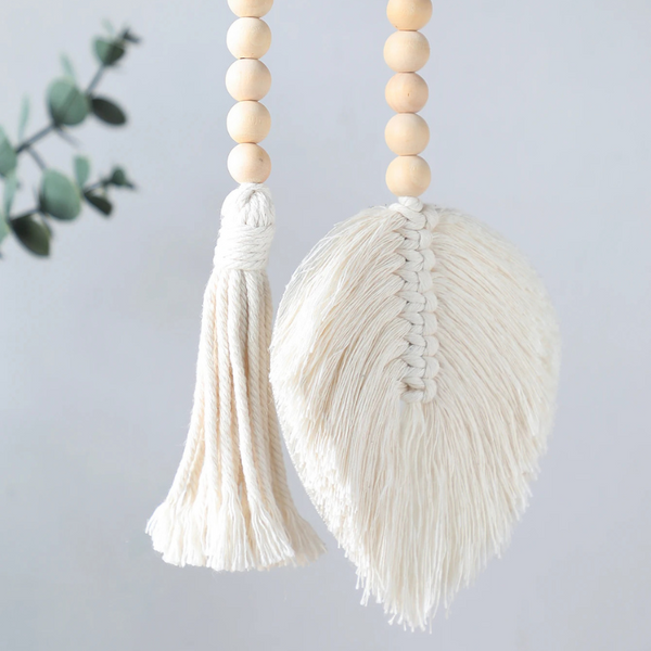 Pompon Bohème en Perles Bois Fait Main