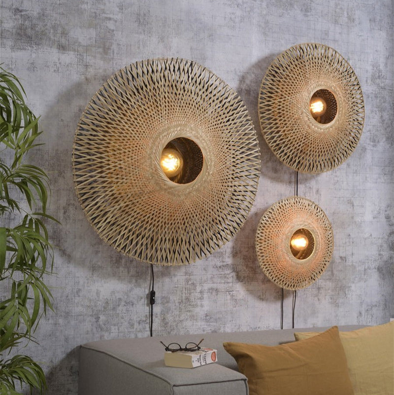 Applique Murale Kalimantan Bambou Noir et Naturel L