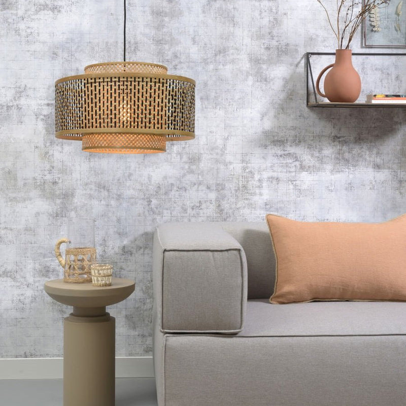 Suspension Bromo Bambou et Fer Naturel Ø60 cm