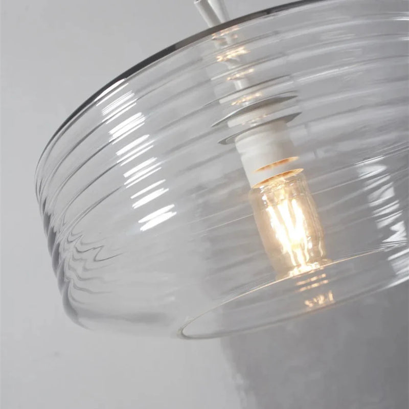 Suspension Verona Verre Strié Transparent Ø35 cm