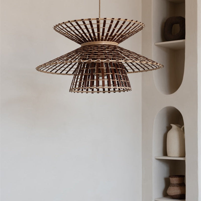 Suspension Machu Picchu Bambou Naturel et Brun 57 cm