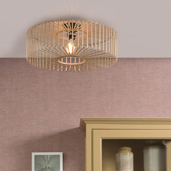 Plafonnier Bromo Rond Bambou Naturel 60 cm