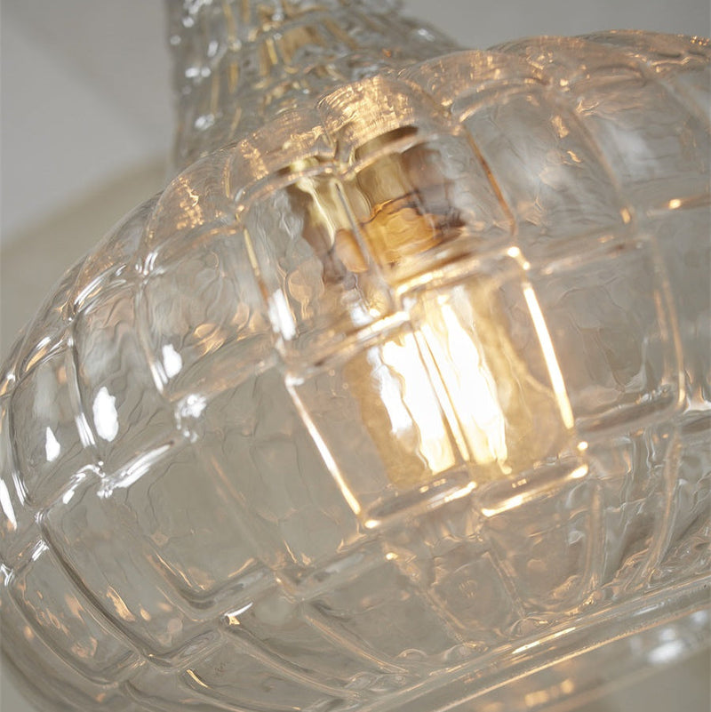 Suspension Goutte Venice Verre Transparent Doré