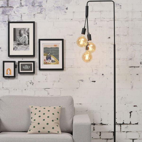 Lampadaire Oslo 3 Ampoules Fer Noir