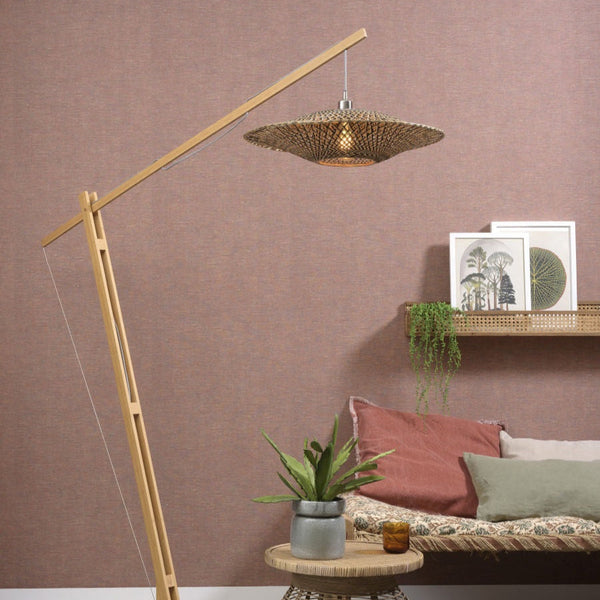 Lampadaire Bali Bambou Naturel et Noir 218 cm