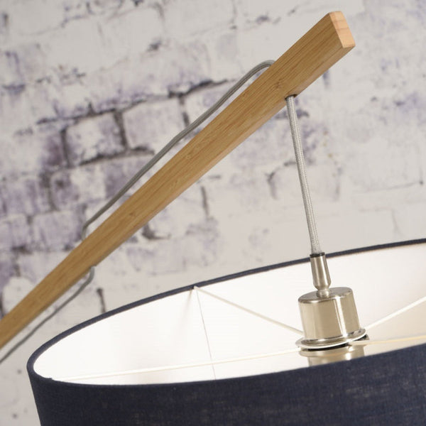Lampadaire Kilimanjaro Bambou Abat-jour Lin Noir 160 cm