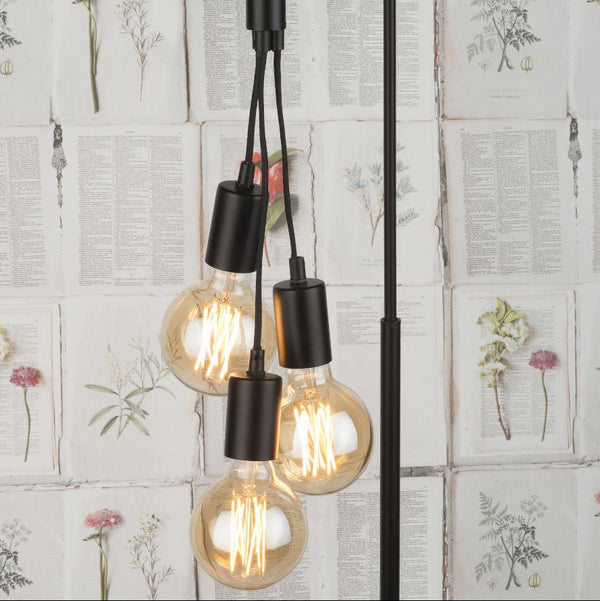 Lampadaire Oslo 3 Ampoules Fer Noir