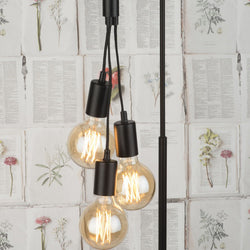 Lampadaire Oslo Fer et Ciment Noir pour 3 Ampoules 190 cm
