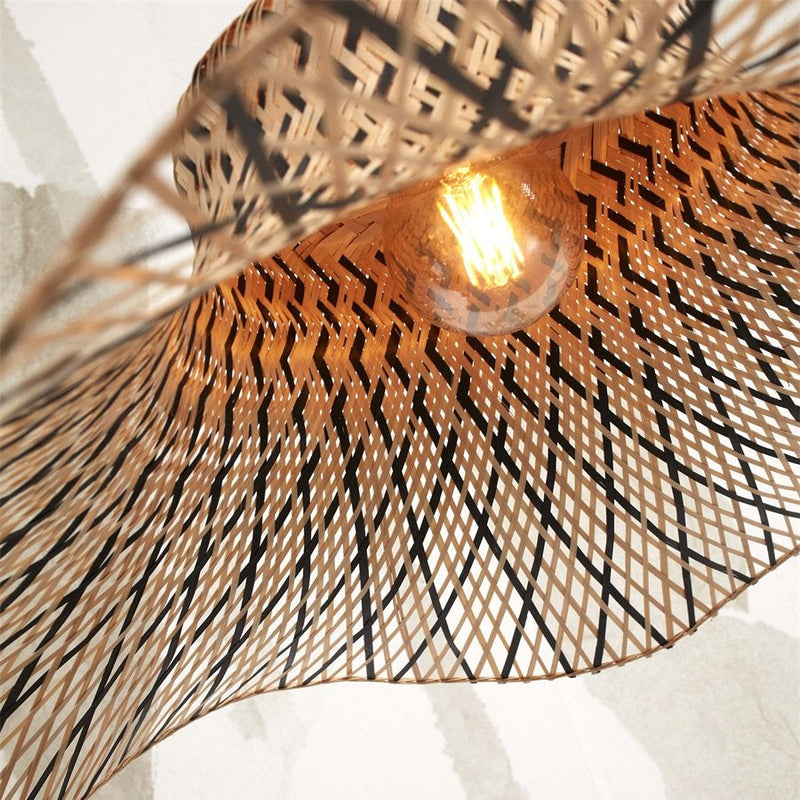 Lampadaire Ibiza Bambou Naturel et Noir 150 cm