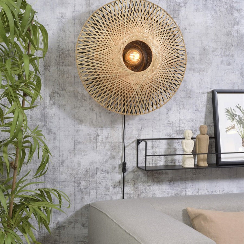 Applique Murale Kalimantan Bambou Noir et Naturel M