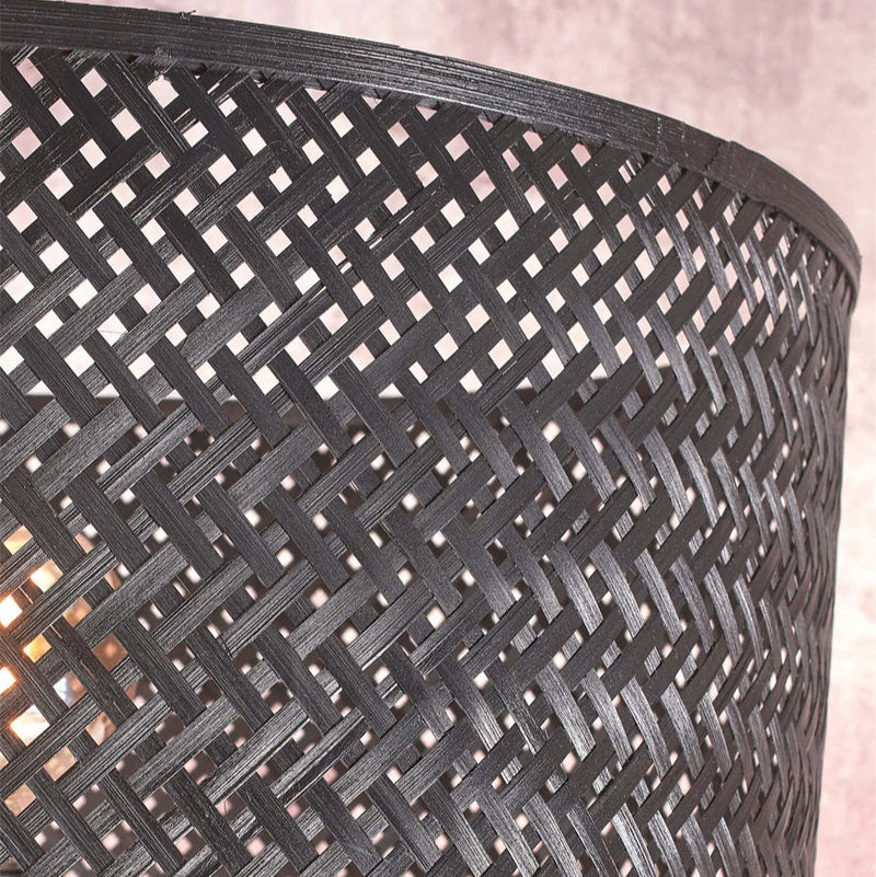 Lampadaire Java Droit Bambou Noir 128 cm