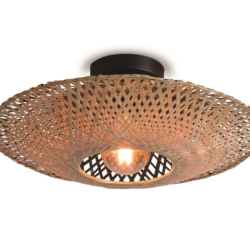 Plafonnier Kalimantan Bambou Noir et Naturel 60 cm