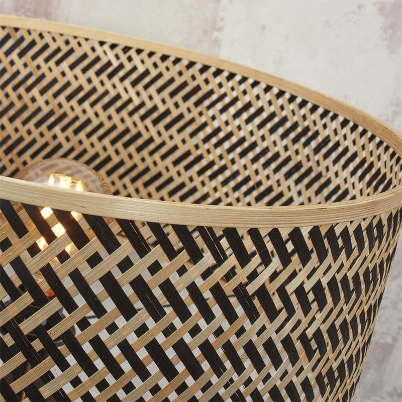 Lampadaire Java Straight Bambou Naturel et Noir 128 cm