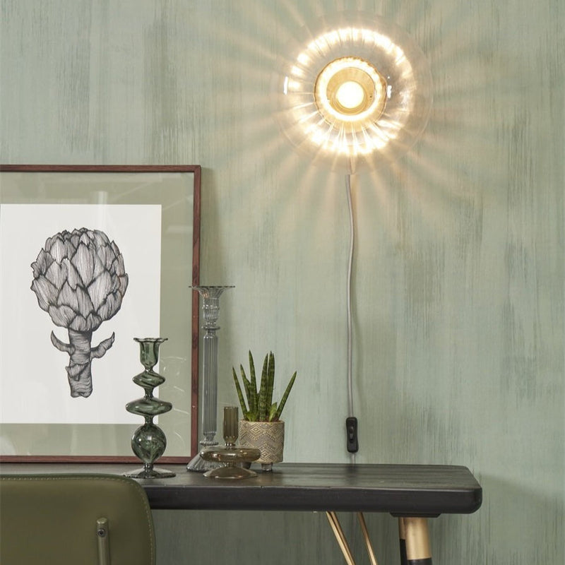 Applique Murale Brussels Verre Rond Transparent