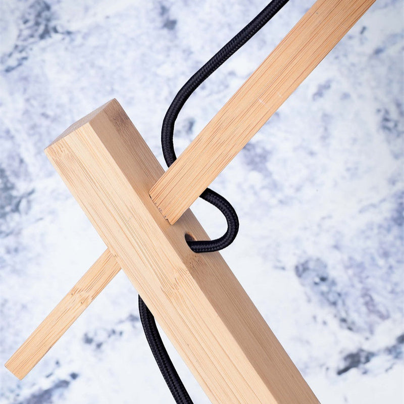 Lampadaire Bhutan Bambou Naturel et Noir 176 cm