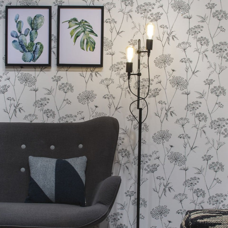 Lampadaire Seattle Double Ampoule Noir