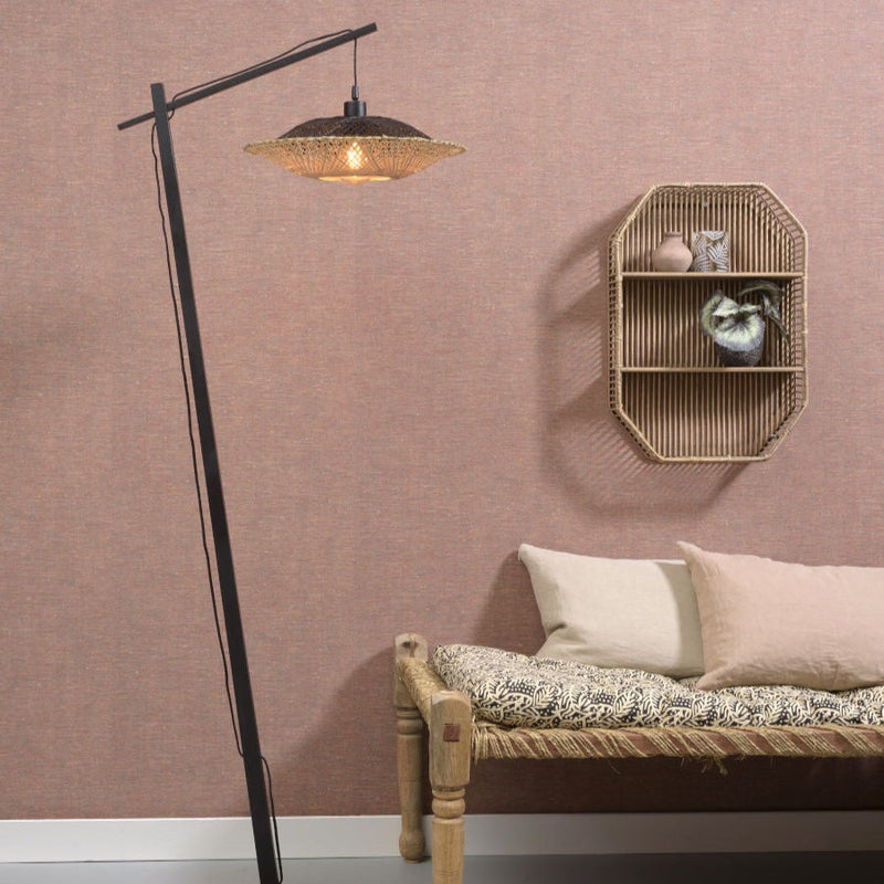 Lampadaire Kalimantan Bambou Naturel et Noir 176 cm