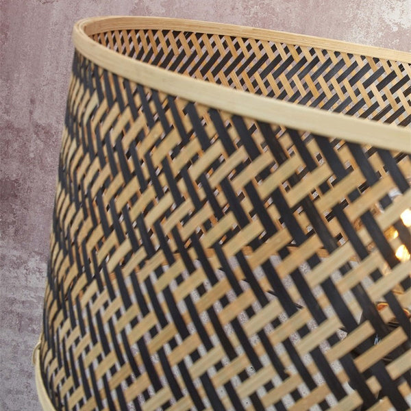 Lampadaire Java 3 Pieds Bambou Naturel et Noir 150 cm