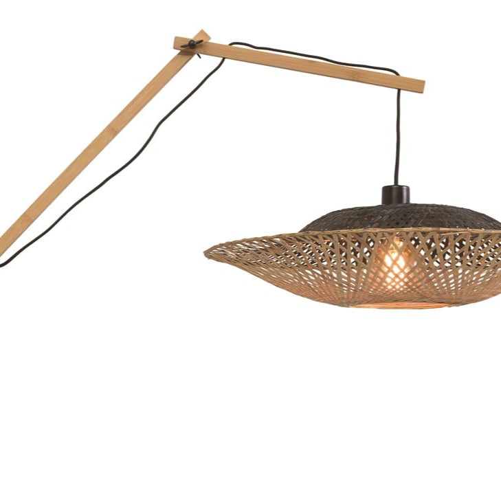 Applique Murale Kalimantan Bambou Noir et Naturel 60x15 cm L