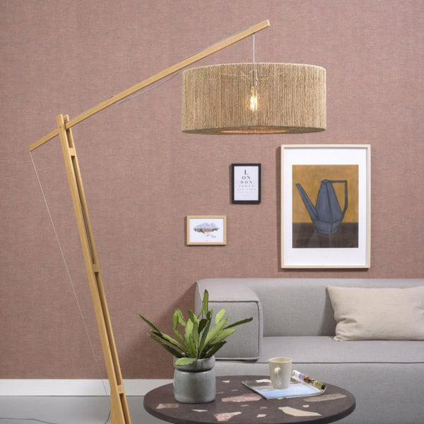 Lampadaire Iguazu Jute et Bambou Naturel 218 cm