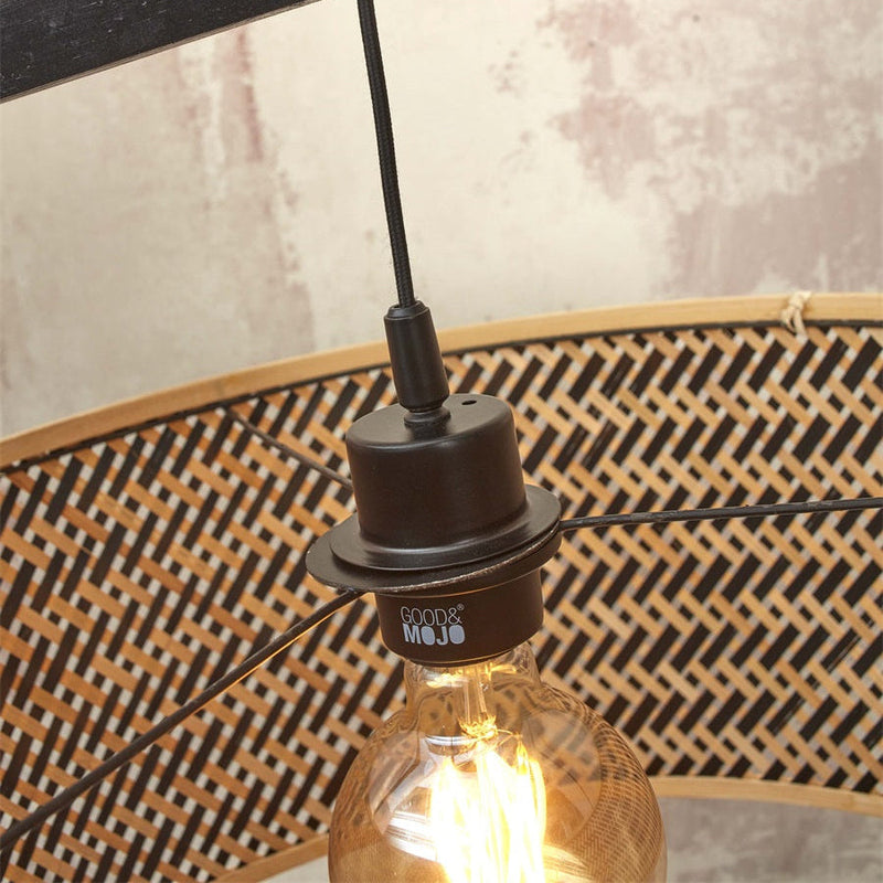 Lampadaire Java XL Bambou Naturel et Noir 218 cm
