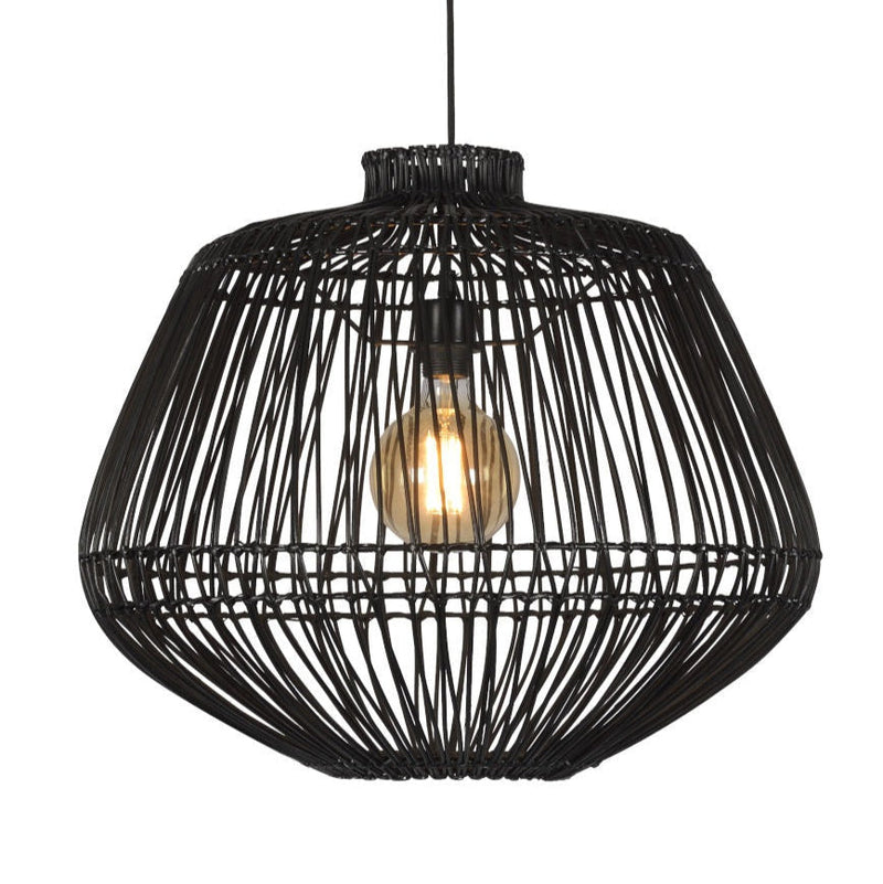 Suspension Madagascar Rotin Noir Ø60 cm